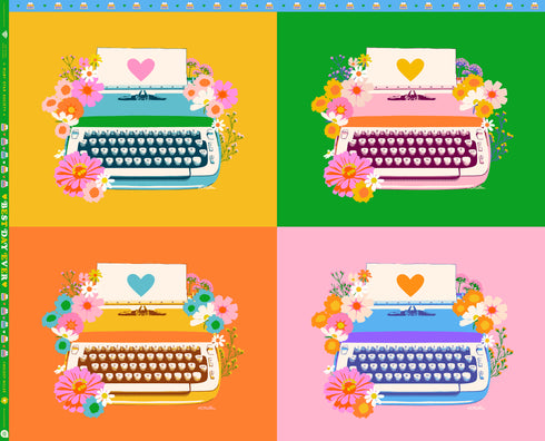 Best Day Ever 36" x 44" Typewriter Panel RS0102 11 - Ruby Star Society Sold by the Panel